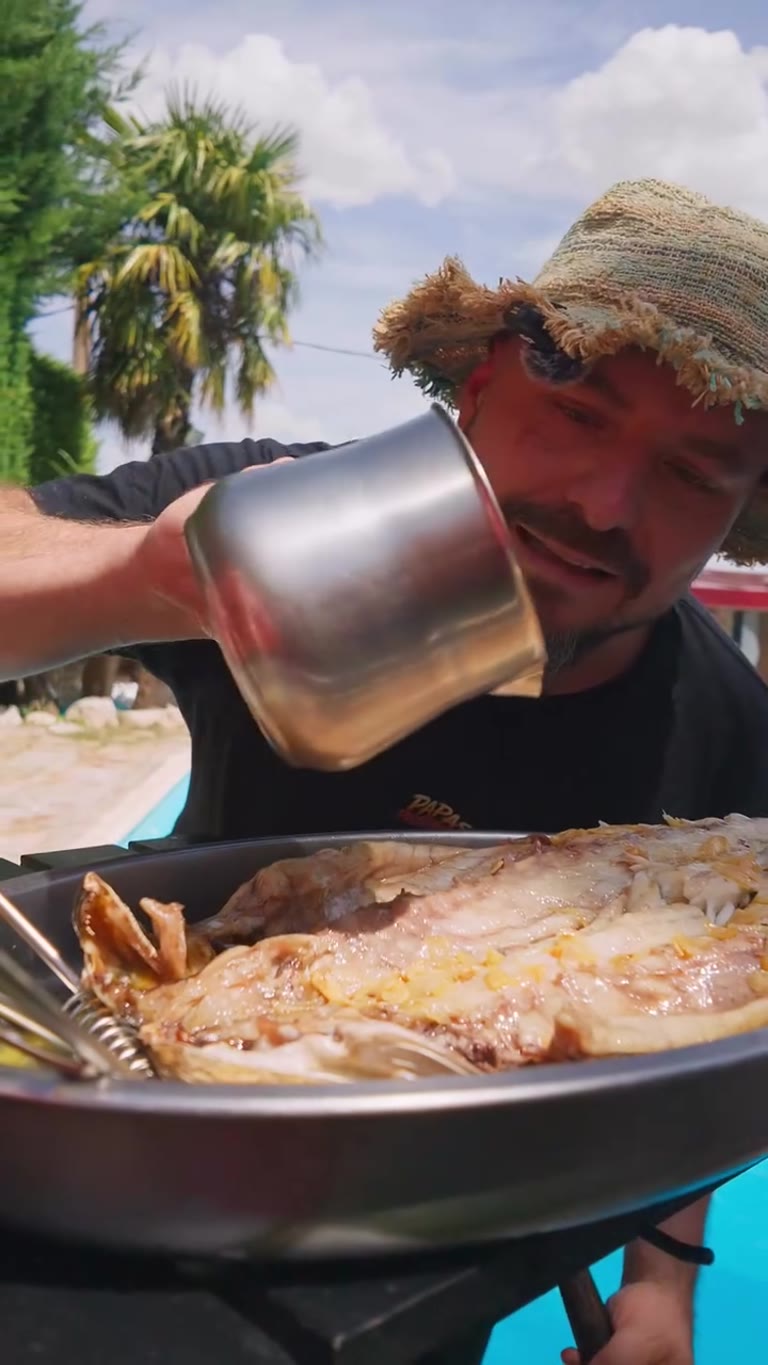 Corvina y calamar a la brasa
