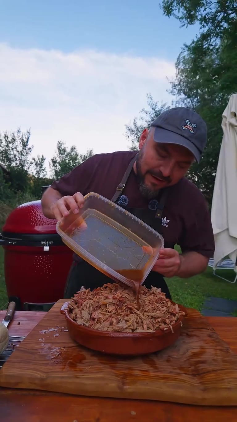 Pulled pork ahumado al kamado